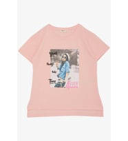 Breeze Kız Çocuk Tişört Havalı Kız Baskılı 8-14 Yaş, Pembe
