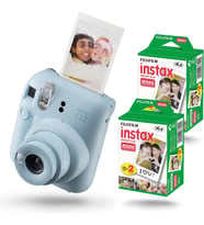 Fujifilm İnstax Mini 12 Fotoğraf Makinesi+Askı+pil+40'lu film mavi