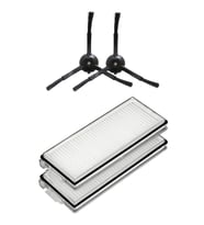 Roborock QRevo MaxV Uyumlu 2 Adet Hepa Filtre 2 Adet Siyah Yan Fırça