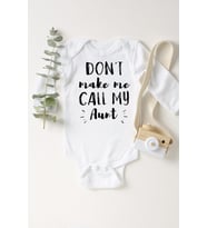 Bebek Beyaz Dont Make Me Call My Aunt Uzun Kollu Çıtçıtlı Body