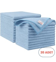 Mulpex Mikrofiber Temizlik Bezi 20 Adet - 40x40 cm, 375 GSM, Parlak Dokulu, 60 gr ±2, Yüksek Emici, İz Bırakmaz