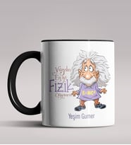 Kişiye Özel 100 Yılın En İyi Fizik Öğretmeni Tasarım Siyah Kupa  (Siyah)