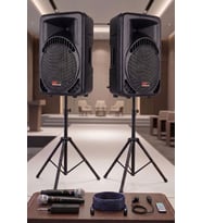 Lastvoice AMPLE-12PAK Taşınabilir 1600W 12 inç İkili Aktif Pasif Hoparlör Ses Sistemi Paketi