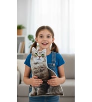 Sibirya Kedisi 3D Dijital Baskılı Lüks Yastık