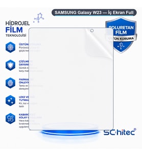 SChitec SAMSUNG Galaxy W23 Uyumlu İç Ekran Full Şeffaf Nano Hidrojel Ekran Koruyucu