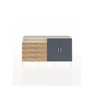 Arges Konsol 3 Raflı 4 Çekmeceli 2 Kapaklı 176x30x99 Aytaşı-Antrasit/Çam