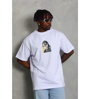 pilelistore- Erkek Baskılı T-Shirt Kısa Kol Bisiklet Yaka Regular Fit Rahat Kalıp Günlük Tişört - Be (Beyaz)