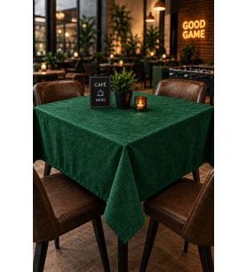Kahve Cafe Kıraathane Masa Örtüsü 140x140cm Yeşil Renk