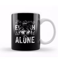 Wolf Be Strong Alone Kupa Bardak Porselen