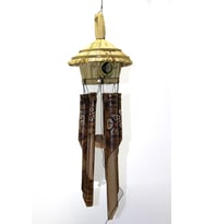 Hasır Kuş Yuvalı Bambu Çan 50 cm (Çok Renkli)