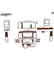 Meriç® VW Transporter T5 Ön Torpido Kaplama Maun 37 Parça 2009-2014 (Maun)