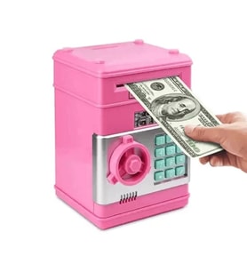 Otomatik Şifreli  Pembe  ATM Kumbara Kasa 