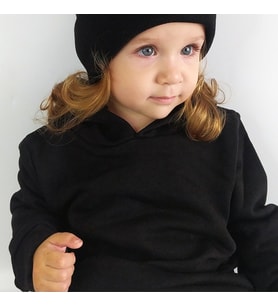 Çocuk Sweatshirt Kapüşonlu - Siyah - Düz