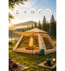 2 3 Kişilik Otomatik Kamp Çadırı Suya Dayanıklı Çift Astarlı Outdoor Çadır
