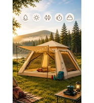 2 3 Kişilik Otomatik Kamp Çadırı Suya Dayanıklı Çift Astarlı Outdoor Çadır
