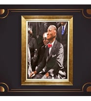 Altın Varaklı Çerçeveli Paspartulu Atatürk Tablo nl02A272 (Gold)