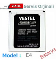 Vestel Venüs E4 Batarya 2230mAh Sıfır Servis ürünü Vakumlu Ambalajında Garantili Batarya