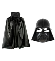 Çocuk Boy Yıldız Savaşları Wars Darth Vader Maskesi Ve 90 Cm Pelerin Seti Siyah