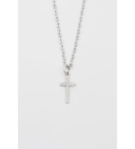 Minimalist Haç Kolye - Düz Ezme İthal Zincirli Unisex Gümüş Kaplama - 60 cm