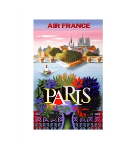 1950 Parıs Air France Havayolları Seyahat Posteri Tablo Ahşap Poster Dekoratif
