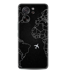 Xiaomi 13T - Xiaomi 13T Pro Kılıf Desenli Silikon Platinium Series Black Plane 1868