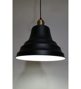 RİOLİGHT RETRO SİYAH İÇİ BEYAZ TEKLİ METAL SARKIT ÇAP: 27CM