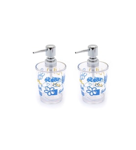 BANYO SETİ SIVI SABUNLUK 2 ADET DENİZ DESEN AKRİLİK 8X8X16CM 350ML