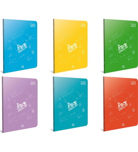 Gıpta Back Tel Dikiş Plastik Kapak Defter A5 40 Yaprak Kareli (12 Li Paket) (Karışık)