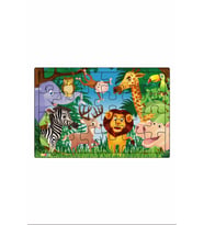 Aslan Kıral ve Arkadaşları  3-9 Yaş için 24 Parçalı Ahşap Puzzle Yapboz