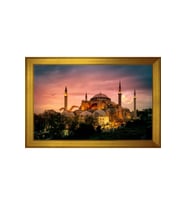 Ayasofya Motifli Kanvas Tablo 80 x 110 cm Gold Çerçeve
