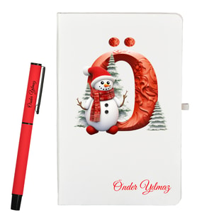 Sevgiliye Yılbaşı Hediyesi Kişiye Özel Defter ve Roller Kalem Seti