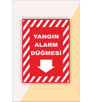 İş Güvenliği Uyarı Levhası Yangın Alarm Düğmesi