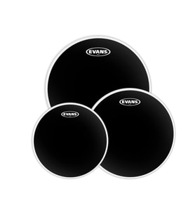 Evans ETP-ONX2-F Onyx Fusion Tom Davul Deri Seti - 10-12-14 İnç - Siyah (Profesyonel) İki Katmanlı 7.5 Mil Yapı, Mikro-Sertleştirilmiş Mat Siyah Kaplama ve Güçlü Atak Kapasitesi