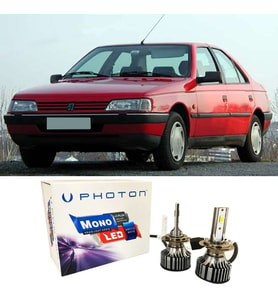 Peugeot 405 Led Xenon Uzun + Kısa Far Ampulü H4 Mono Yeni Seri Beyaz