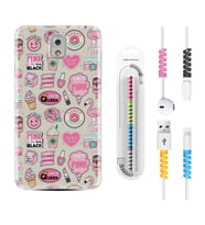 Samsung Note 3 4 5 8 9 20 Ultra 10 Lite Kılıf Kablo Koruma Spiral Silikon Donut Flamingo 1415