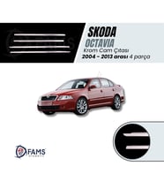 Skoda Octavia Krom Cam Çıtası 2004-2013 SEDAN 4 Parça Paslanmaz Çelik