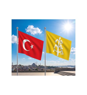 TRY Raşel Kumaş Bayrak ve Türkiye Cumhuriyeti Alpaka Kumaş Bayrak 2'li set 100x150 Cm