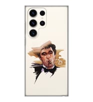 Samsung Galaxy S23 ULTRA Uyumlu Tony Montana Scarface Desenli Şeffaf Telefon Kılıfı