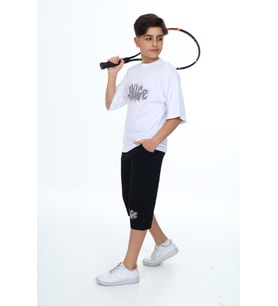 Erkek Çocuk Kaprili Alt-Üst Takım Lx7111 ANGELOS GIRLS (Beyaz)