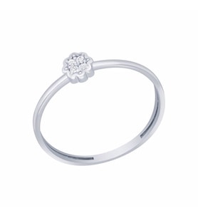 Diamond Line-Gülaylar Beyaz Altın 14 Ayar Geometrik Yüzük