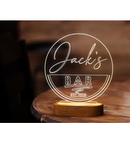 BK Gift Kişiye Özel Bar Tasarımlı Led Lamba, Gece Lambası, Ev Dekorasyonu, Işıklı Pleksi Biblo-1