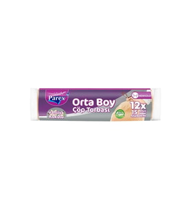 Büzgülü Çöp Torbası Vanilya Kokulu Orta Boy 15'li 55 x 60 cm Onikili Paket