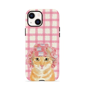 iPhone 13 Vorian Çift Katmanlı MagSafe Kılıf Pink Picnic Cat
