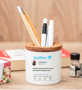 Kişiye Özel Twitter Tasarım Fotoğraflı Kalemlik