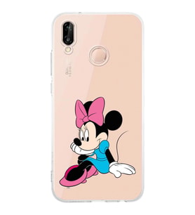 Huawei P20 Lite  Kamera korumalı Kapak Minnie Mouse Tasarımlı  Şeffaf Kılıf