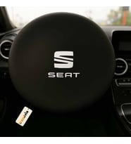 Seat Marka Araba Direksiyon Kılıfı Siyah  Direksiyon Koruyucu Penye Kumaş Kaplama