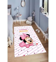 Dijital Baskılı Kaymaz Taban Yıkanabilir Kolay Temizlenir Modern Çocuk Odası Halısı NDÇ-SD-498 (Pembe)