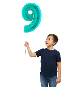 Folyo Rakam 9 Tiffany 40 inç 102 cm GRABO turkuaz