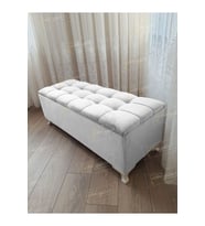 Yeni Model Lüks Çizgi Kapitoneli Sandıklı Puf Bench 110 cm (Çok Renkli)