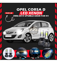 Opel Corsa D 2006-2014 Uzun Far Uyumlu Şimşek Etkili Led Xenon Pro Series H1